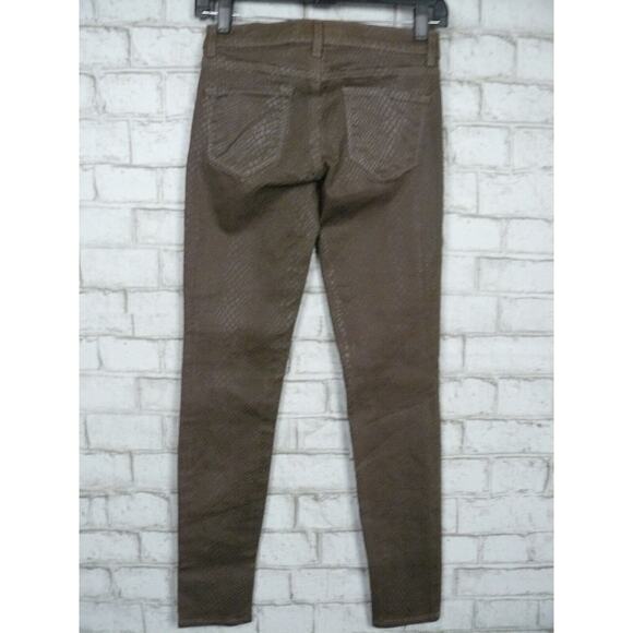 $250 J Brand Snake Reptile Waxed Green Skinny Jeans 25 NEW - Picture 4 of 7